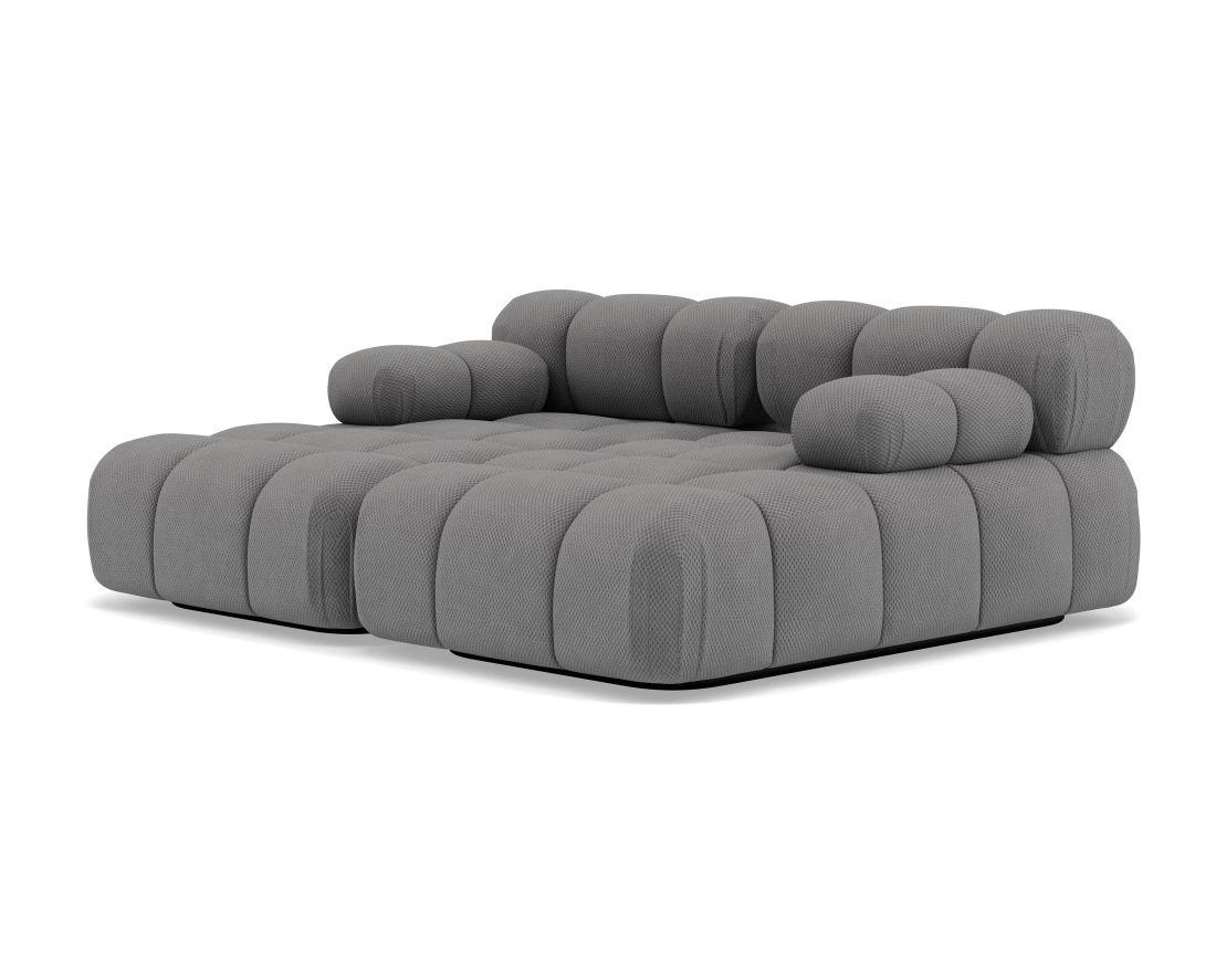 Canapé droit 4 places avec double méridienne assise profonde en velours texturé Ruby Canapé droit 4 places avec double méridienne assise profonde en velours texturé Ruby