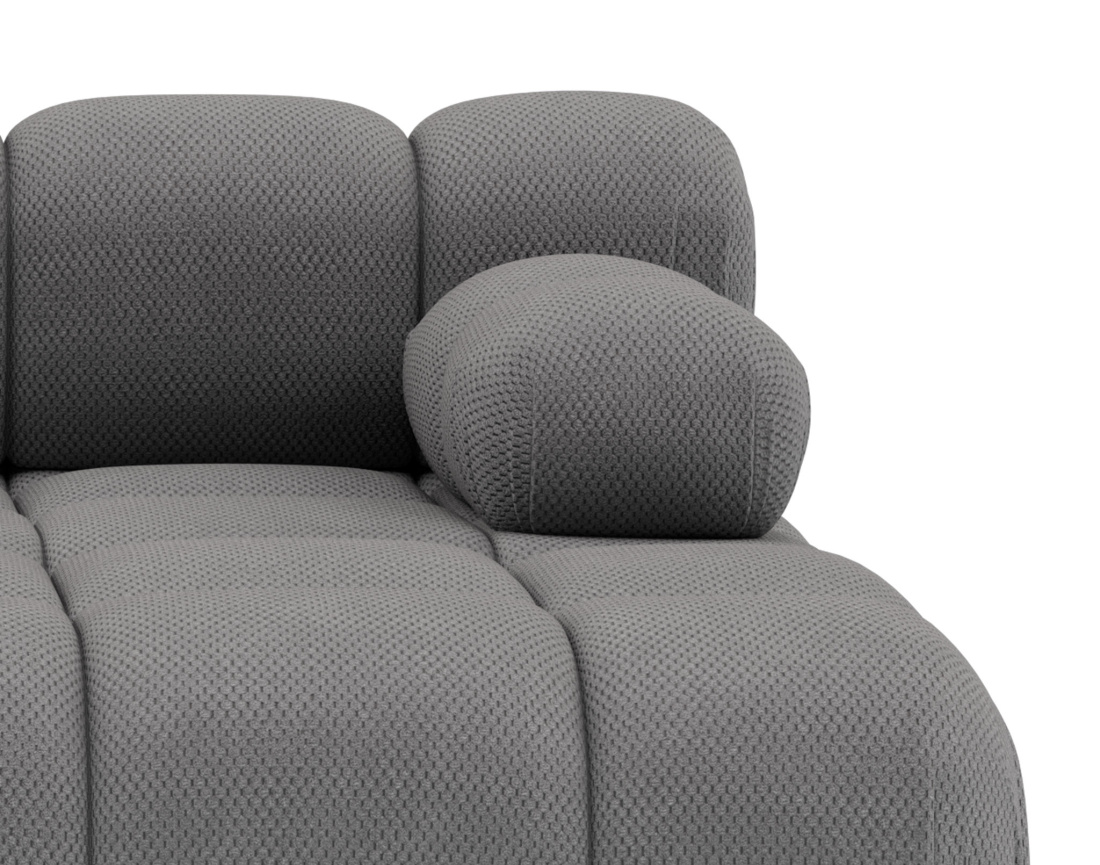 Canapé droit 4 places avec double méridienne assise profonde en velours texturé Ruby Canapé droit 4 places avec double méridienne assise profonde en velours texturé Ruby