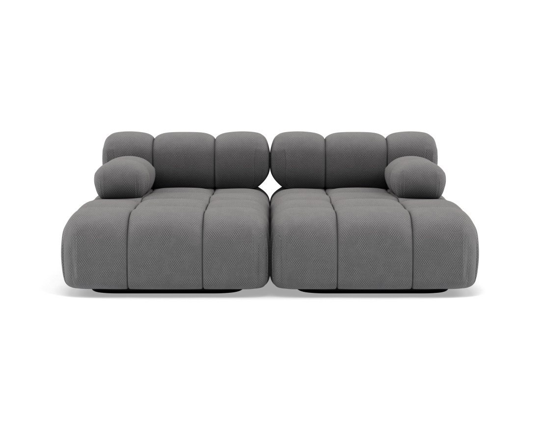 Canapé droit 4 places avec double méridienne assise profonde en velours texturé Ruby Canapé droit 4 places avec double méridienne assise profonde en velours texturé Ruby