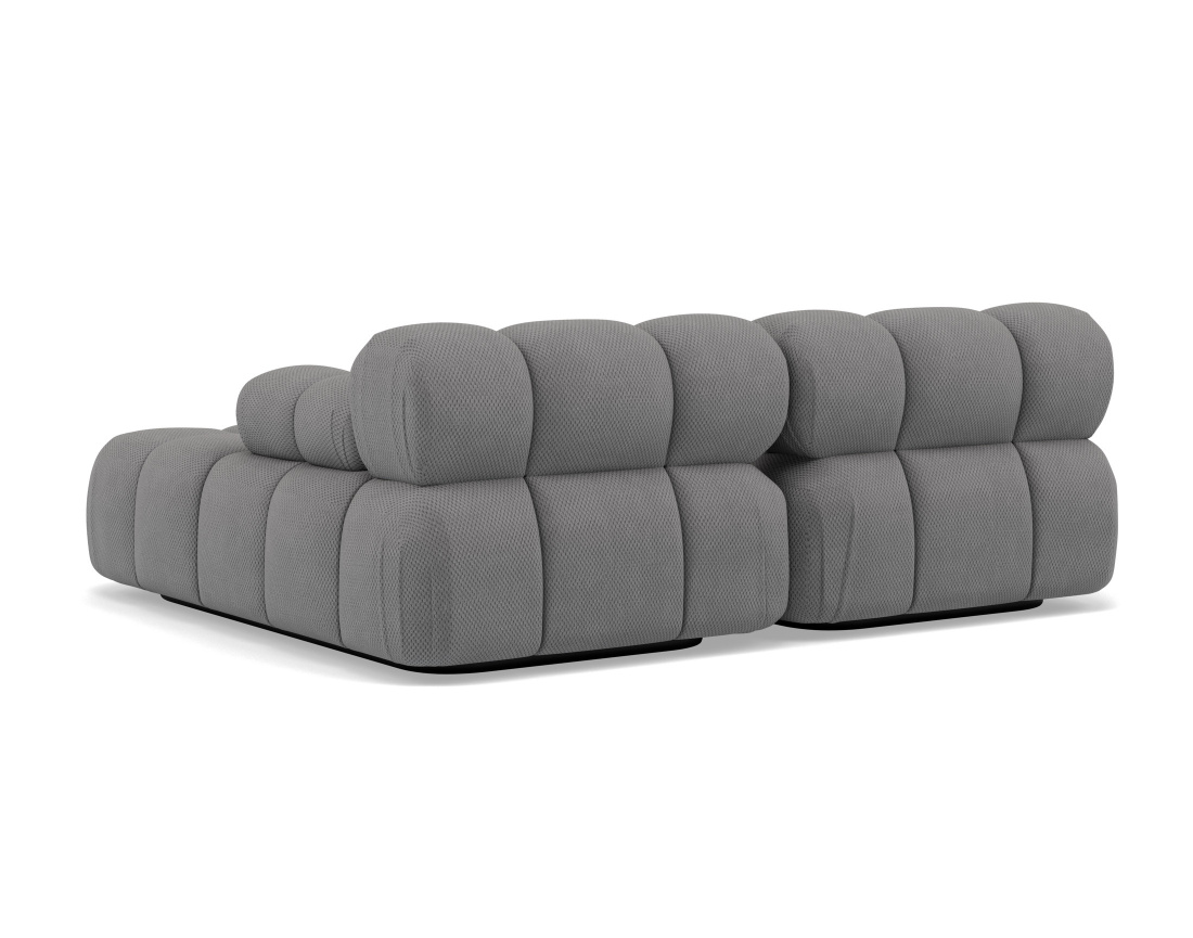 Canapé droit 4 places avec double méridienne assise profonde en velours texturé Ruby Canapé droit 4 places avec double méridienne assise profonde en velours texturé Ruby