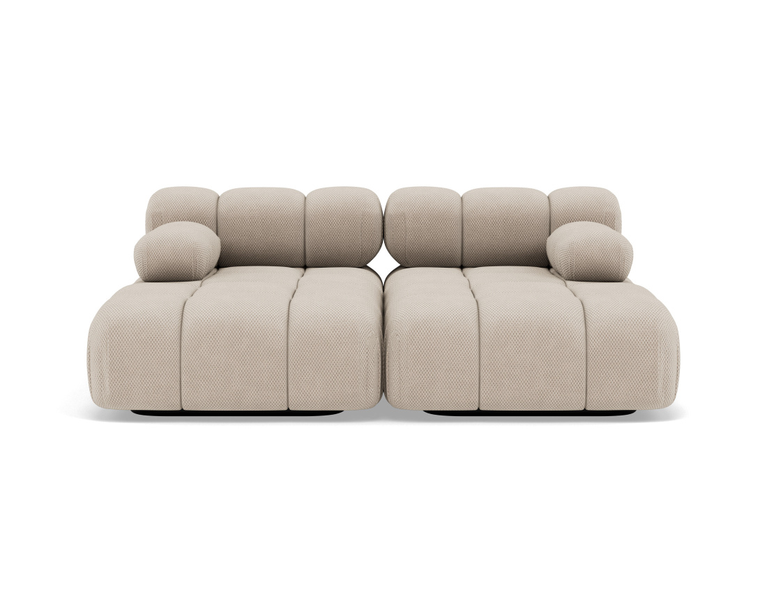 Canapé droit 4 places avec double méridienne assise profonde en velours texturé Ruby Canapé droit 4 places avec double méridienne assise profonde en velours texturé Ruby