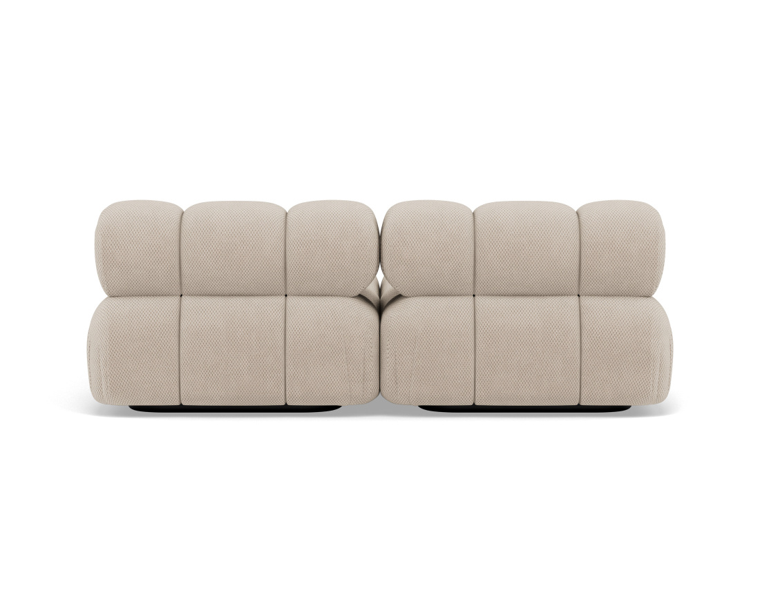 Canapé droit 4 places avec double méridienne assise profonde en velours texturé Ruby Canapé droit 4 places avec double méridienne assise profonde en velours texturé Ruby