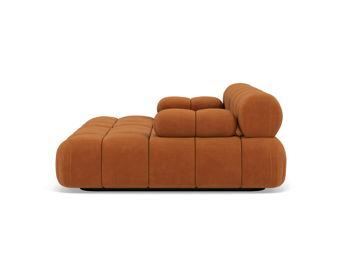 Canapé droit 4 places avec double méridienne assise profonde en velours texturé Ruby