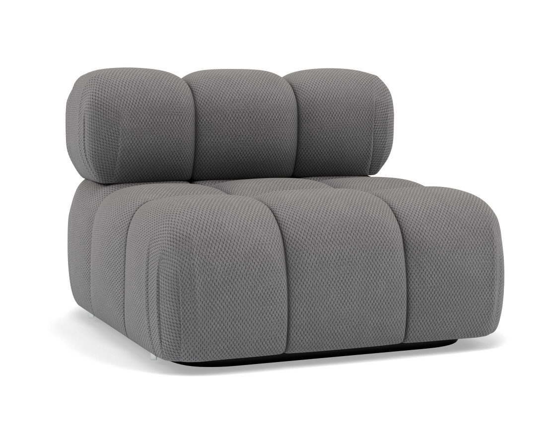 Module d'assise sans accoudoirs en velours texturé Ruby