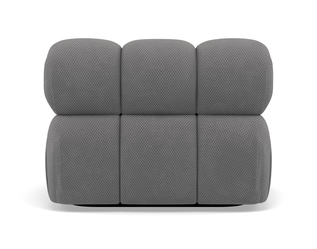 Module d'assise sans accoudoirs en velours texturé Ruby