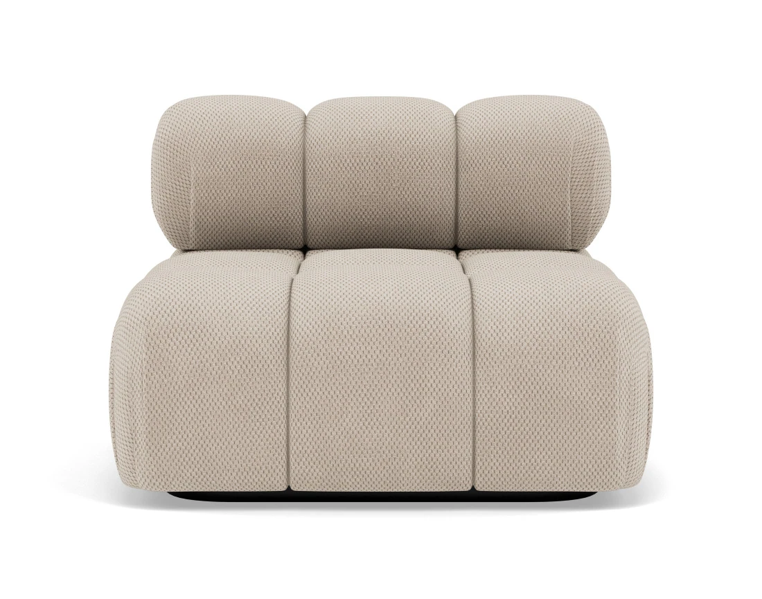 Module d'assise sans accoudoirs en velours texturé Ruby