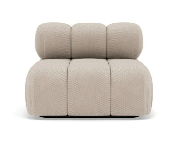 Module d'assise sans accoudoirs en velours texturé Ruby
