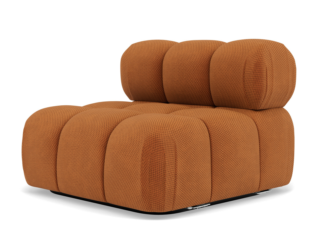 Module d'assise sans accoudoirs en velours texturé Ruby