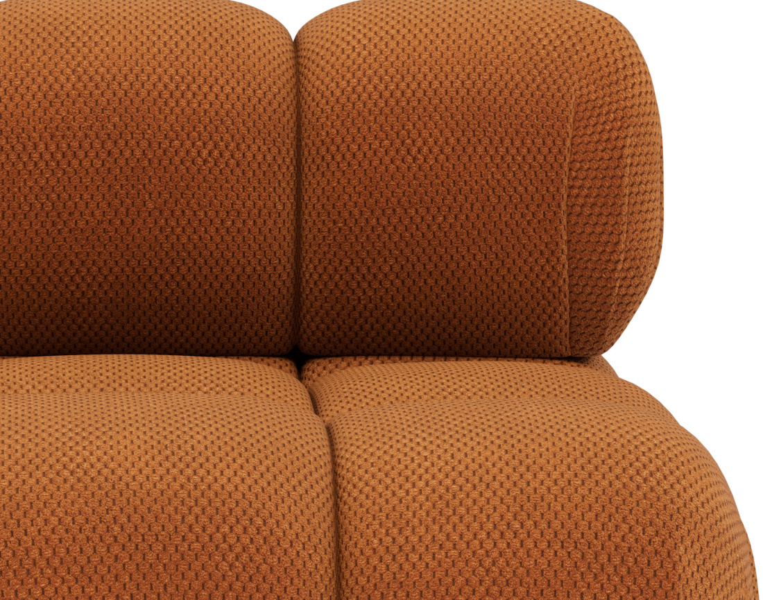 Module d'assise sans accoudoirs en velours texturé Ruby