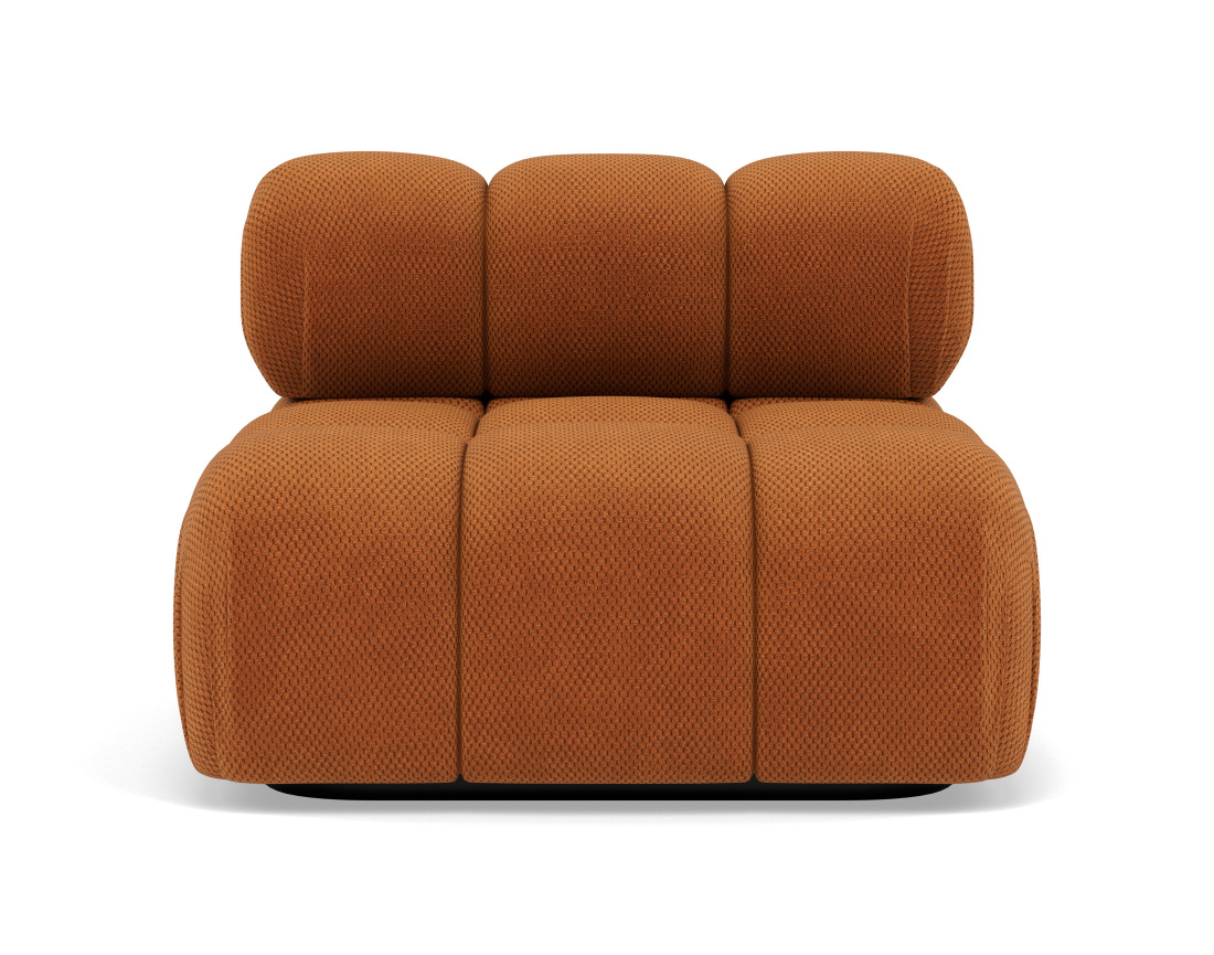 Module d'assise sans accoudoirs en velours texturé Ruby