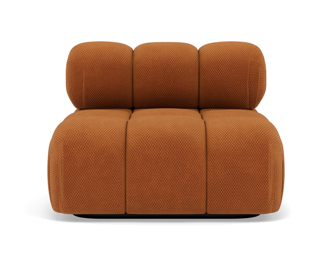 Module d'assise sans accoudoirs en velours texturé Ruby