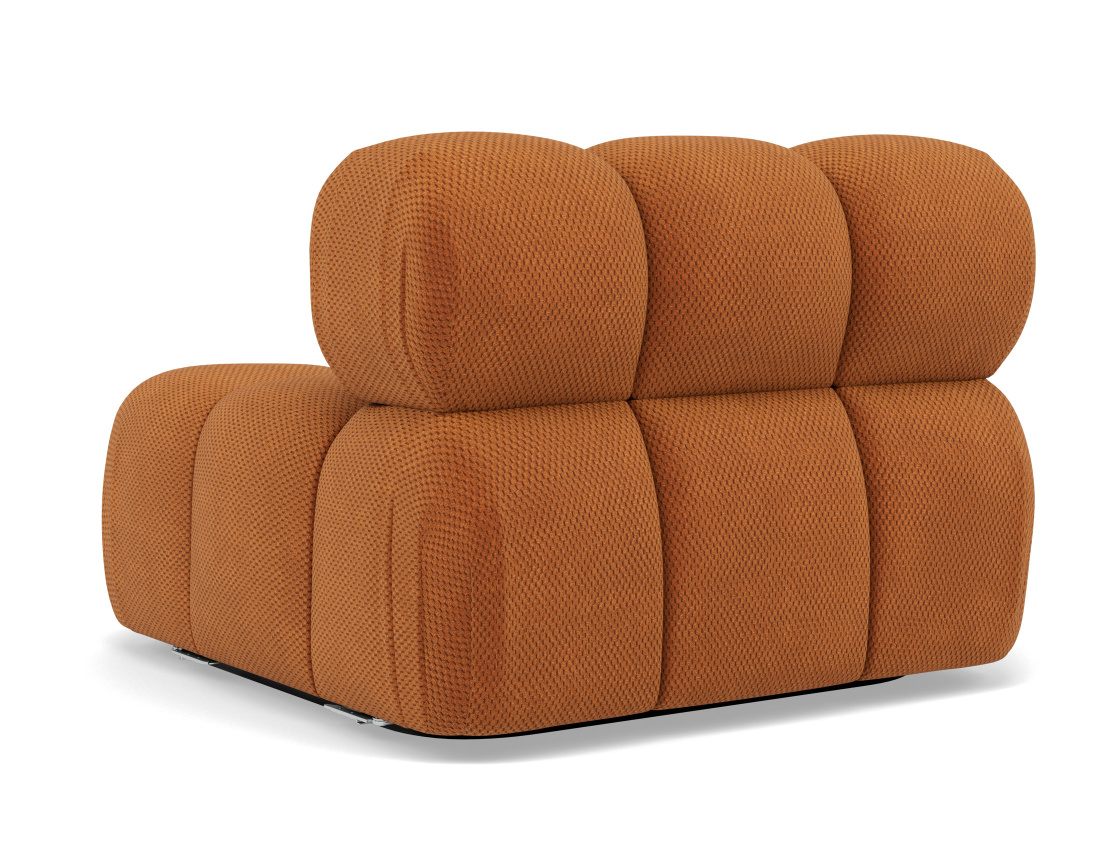 Module d'assise sans accoudoirs en velours texturé Ruby