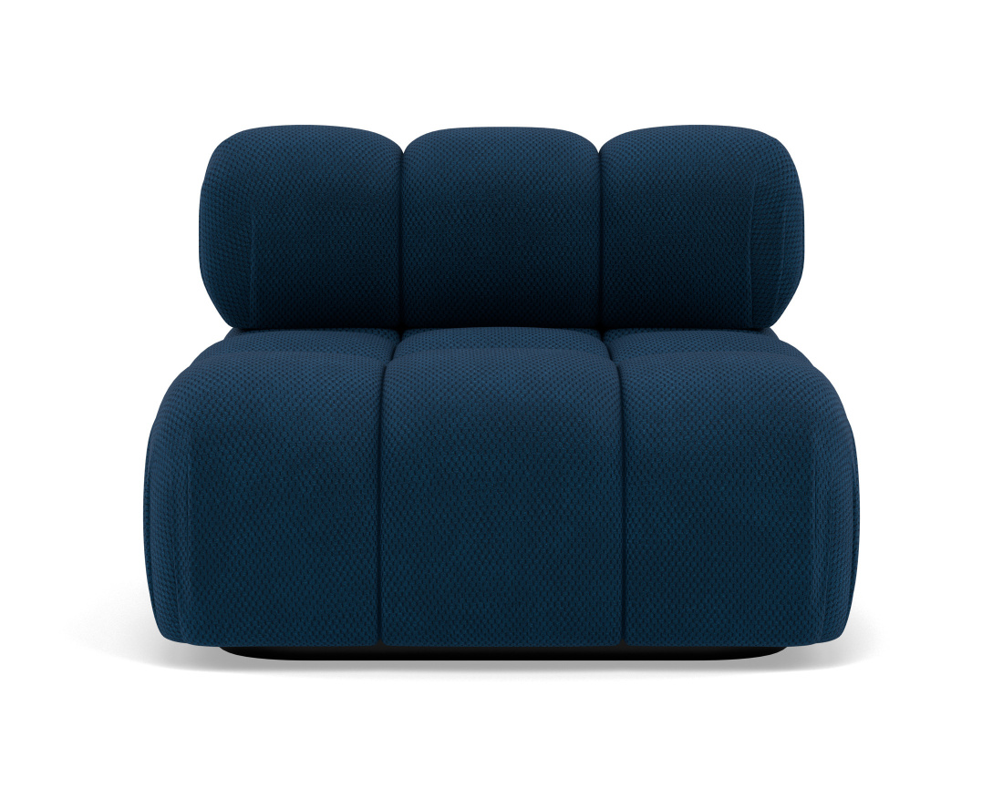 Module d'assise sans accoudoirs en velours texturé Ruby