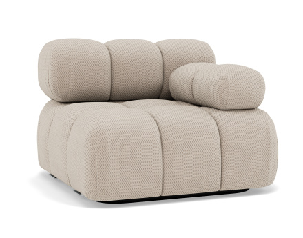 Module d'assise droit en velours texturé Ruby