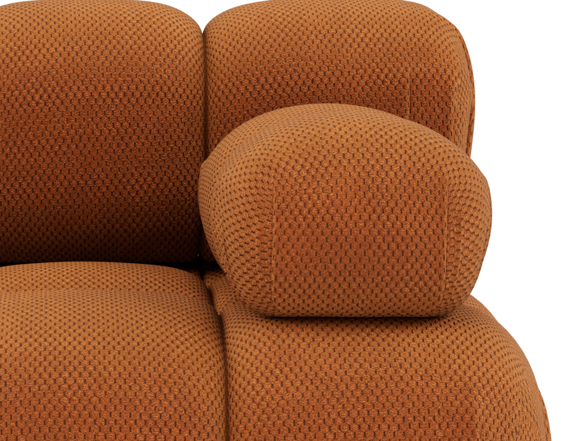 Module d'assise droit en velours texturé Ruby