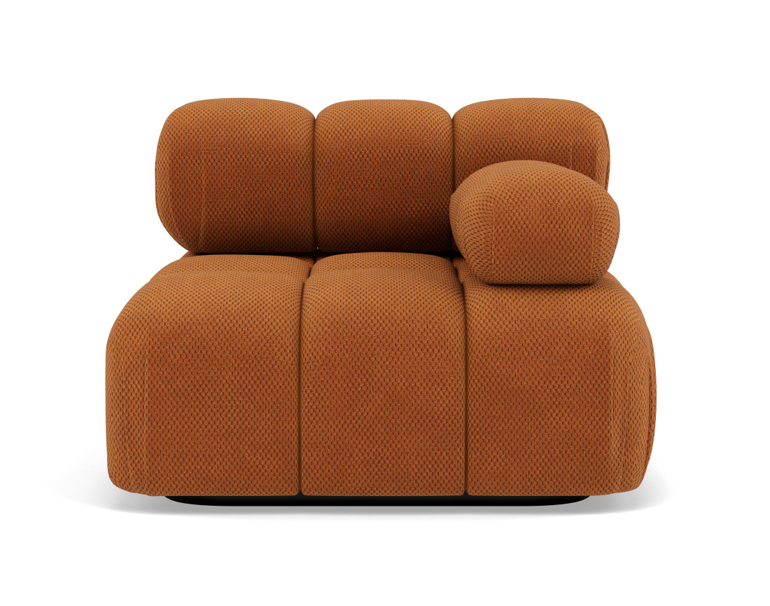 Module d'assise droit en velours texturé Ruby