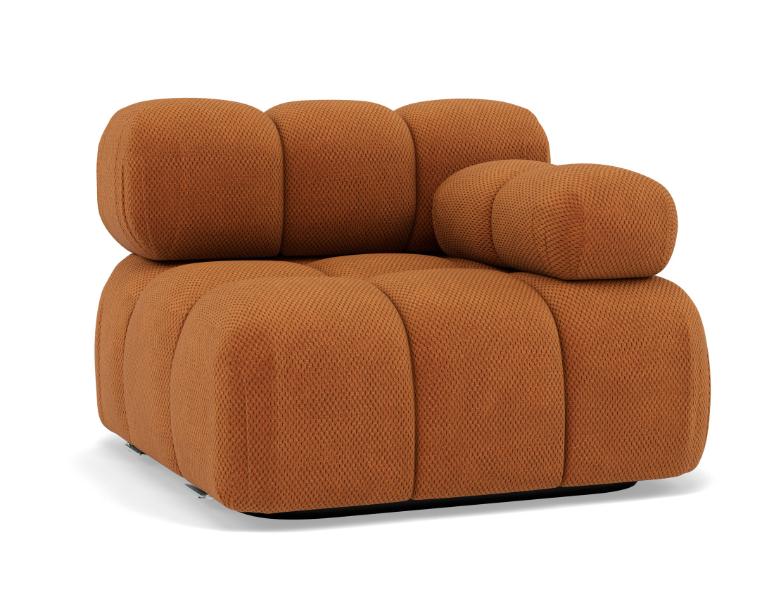 Module d'assise droit en velours texturé Ruby