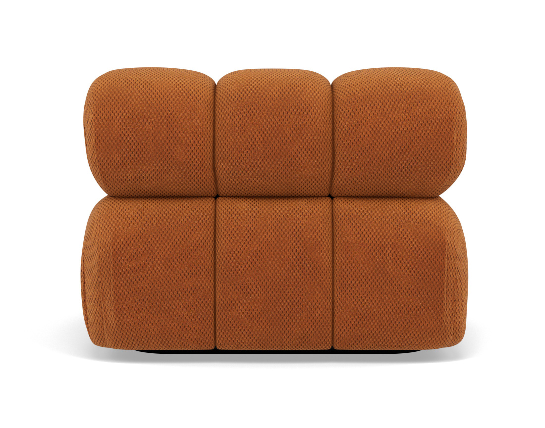 Module d'assise droit en velours texturé Ruby