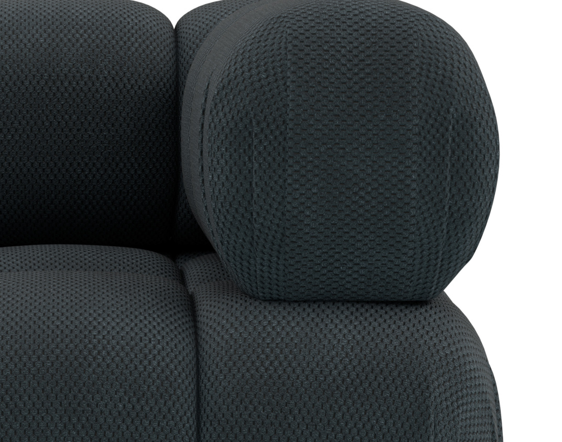 Module d'assise d'angle droit en velours texturé Ruby