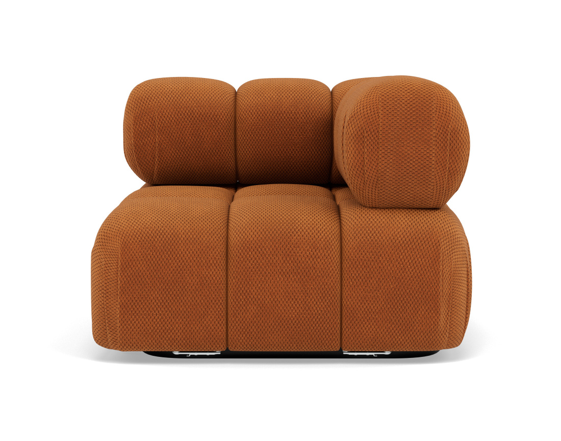 Module d'assise d'angle droit en velours texturé Ruby