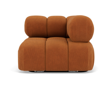 Module d'assise d'angle droit en velours texturé Ruby