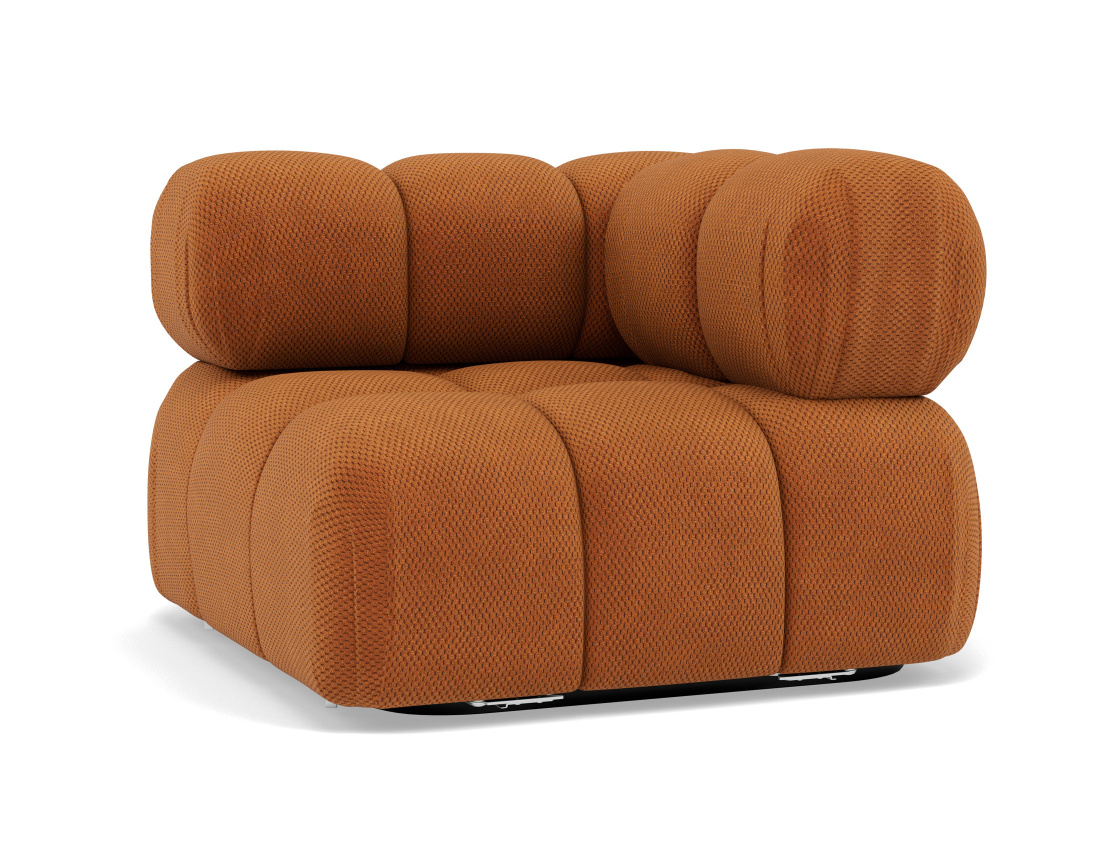 Module d'assise d'angle droit en velours texturé Ruby