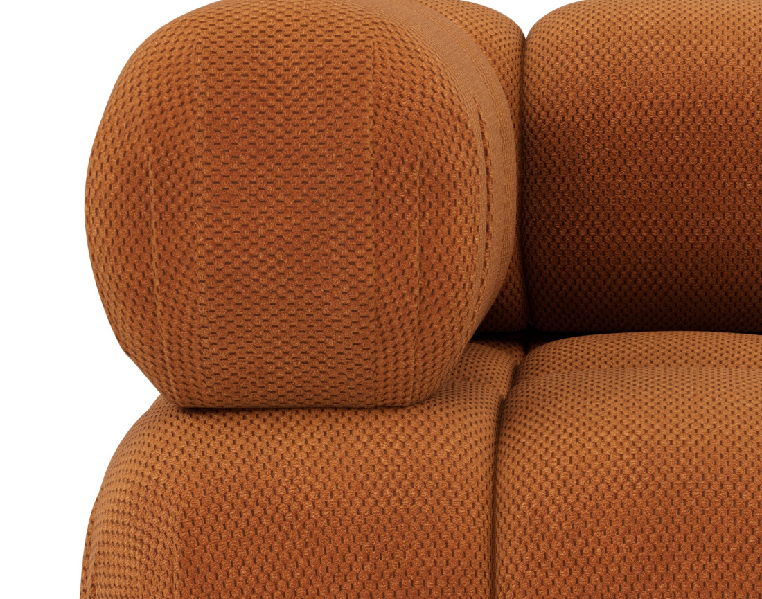 Module d'assise d'angle gauche en velours texturé Ruby