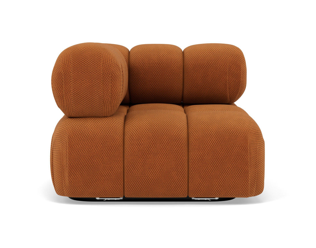 Module d'assise d'angle gauche en velours texturé Ruby