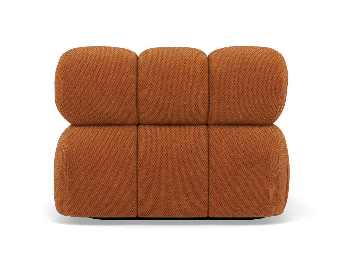 Module d'assise d'angle gauche en velours texturé Ruby