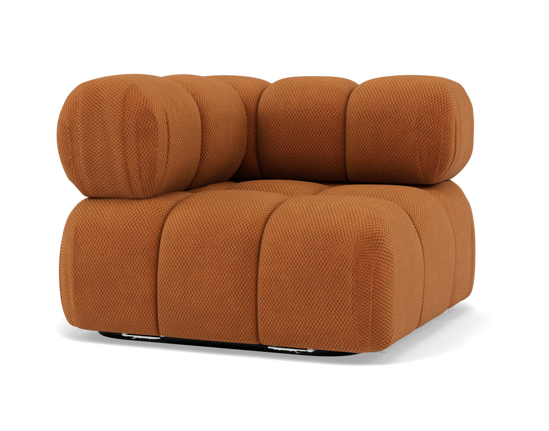 Module d'assise d'angle gauche en velours texturé Ruby