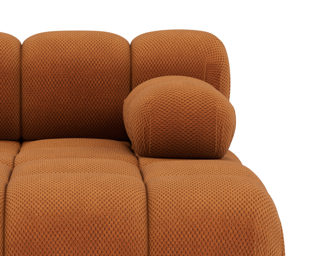 Module d'assise méridienne droite en velours texturé Ruby