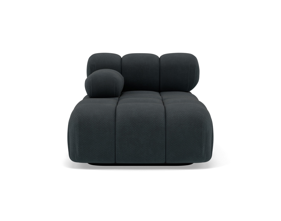 Module d'assise méridienne gauche en velours texturé Ruby