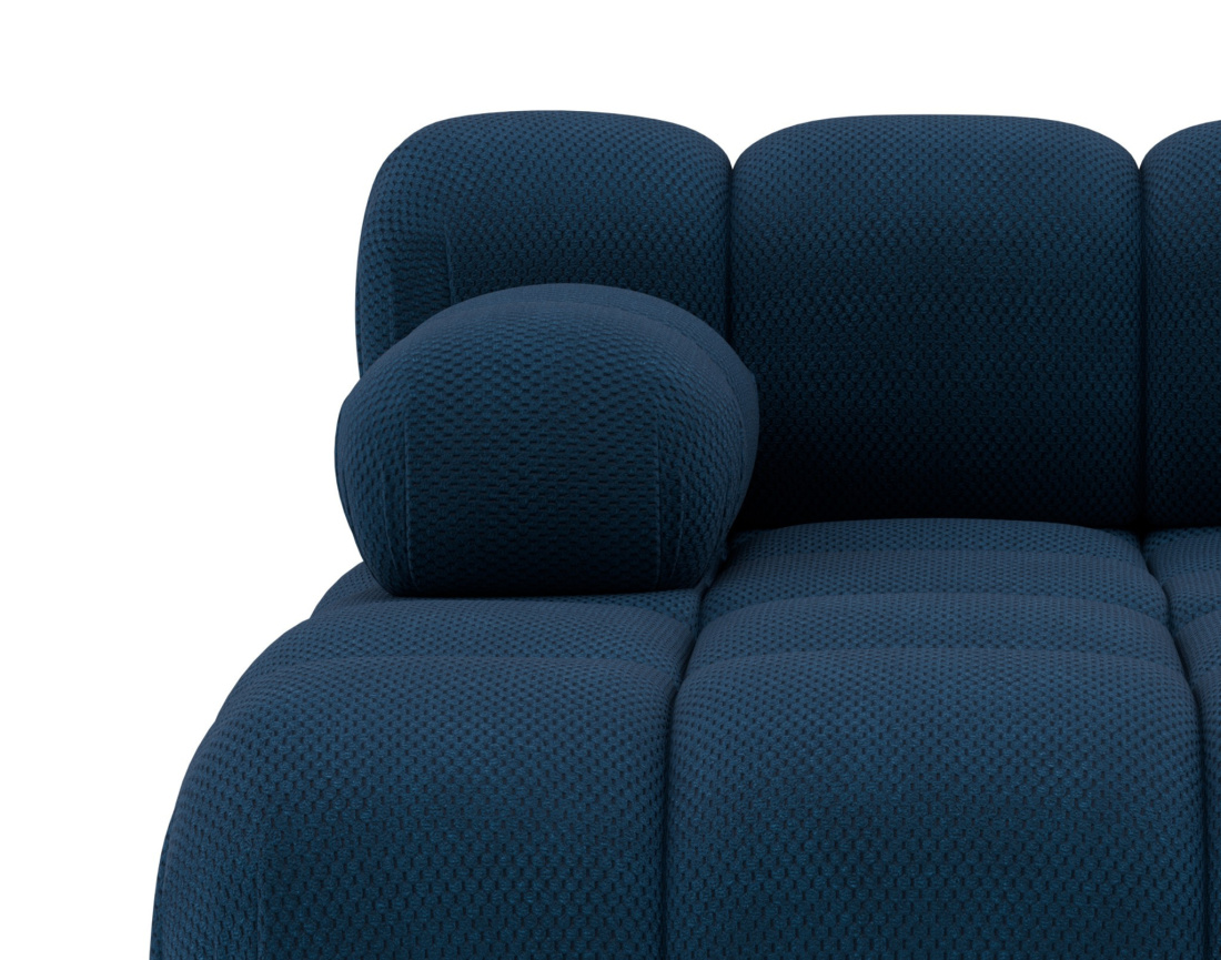 Module d'assise méridienne gauche en velours texturé Ruby