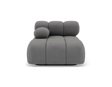 Module d'assise méridienne gauche en velours texturé Ruby