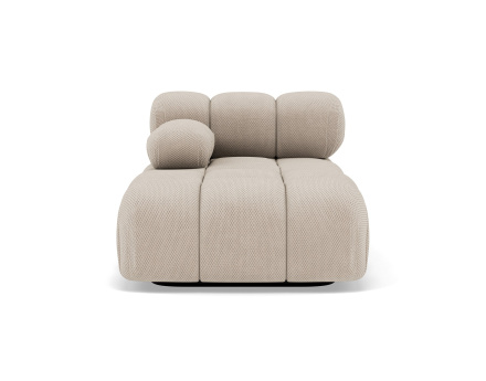 Module d'assise méridienne gauche en velours texturé Ruby