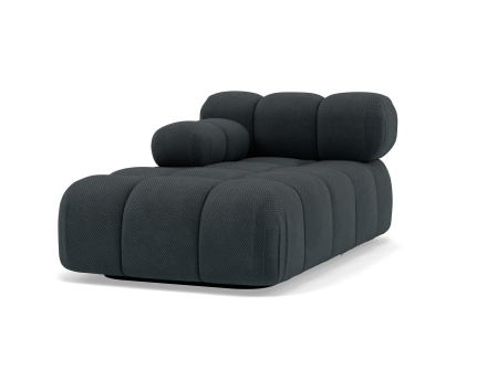 Module d'assise méridienne gauche en velours texturé Ruby