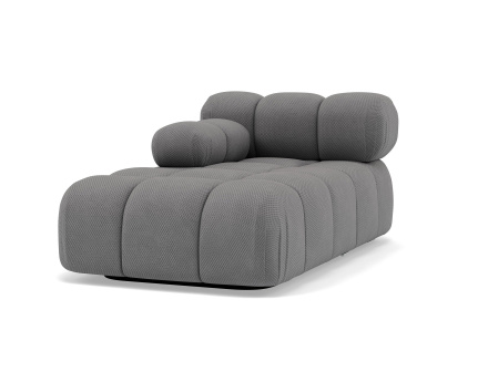 Module d'assise méridienne gauche en velours texturé Ruby