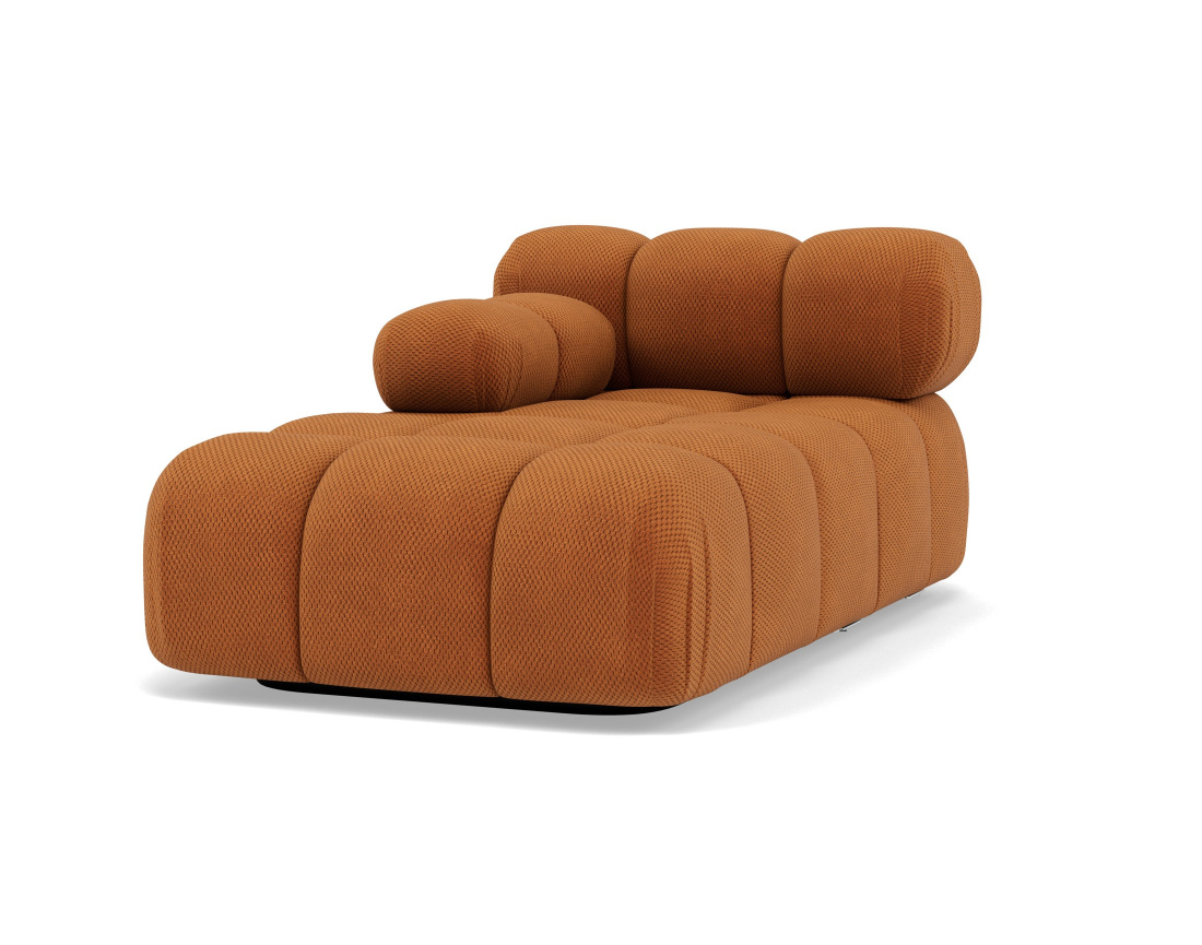 Module d'assise méridienne gauche en velours texturé Ruby