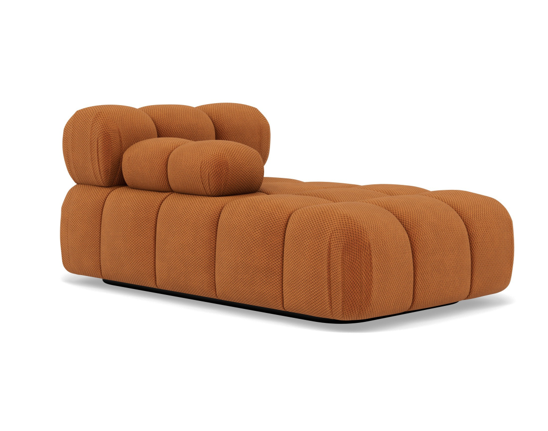 Module d'assise méridienne gauche en velours texturé Ruby