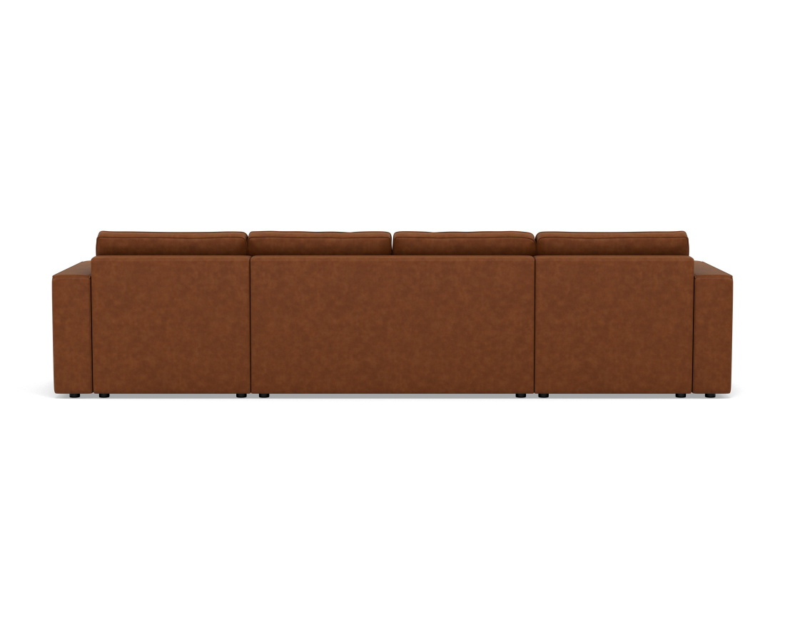 Canapé panoramique en U 7 places convertible avec coffre en simili Topaze