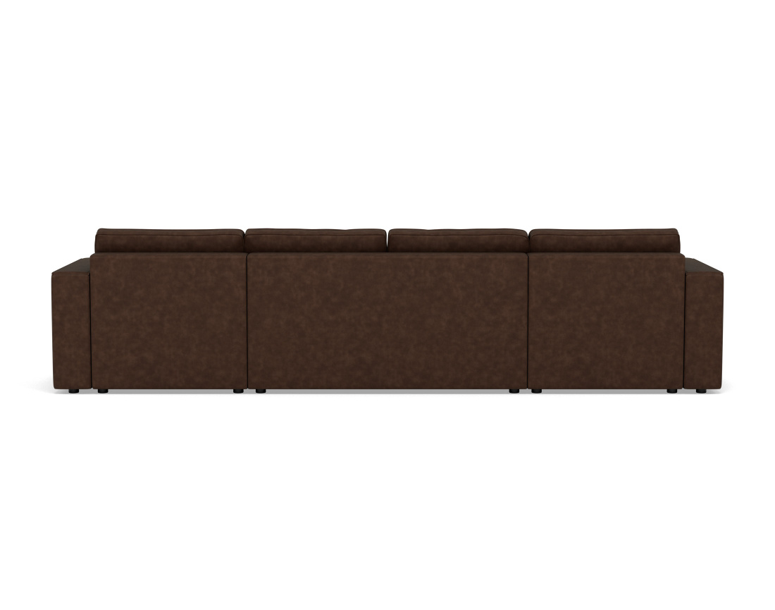 Canapé panoramique en U 7 places convertible avec coffre en simili Topaze