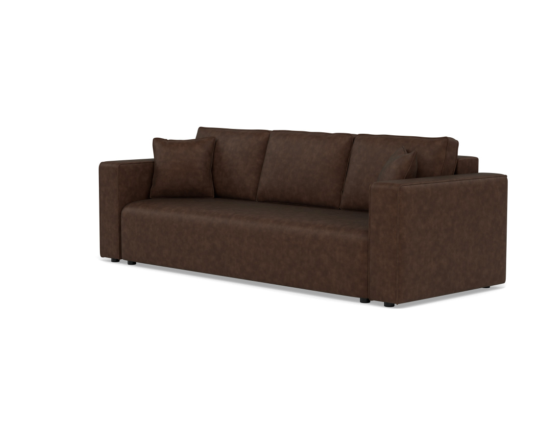 Canapé droit 3 places convertible avec coffre en simili Topaze