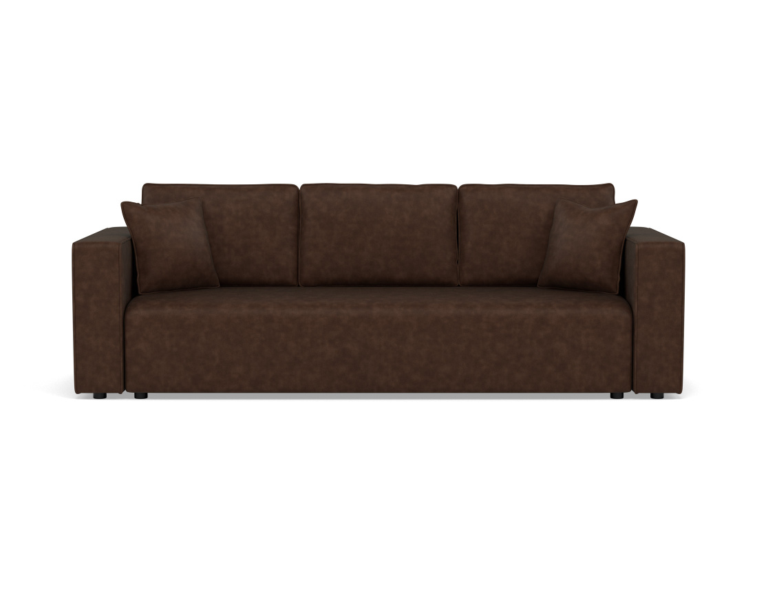 Canapé droit 3 places convertible avec coffre en simili Topaze