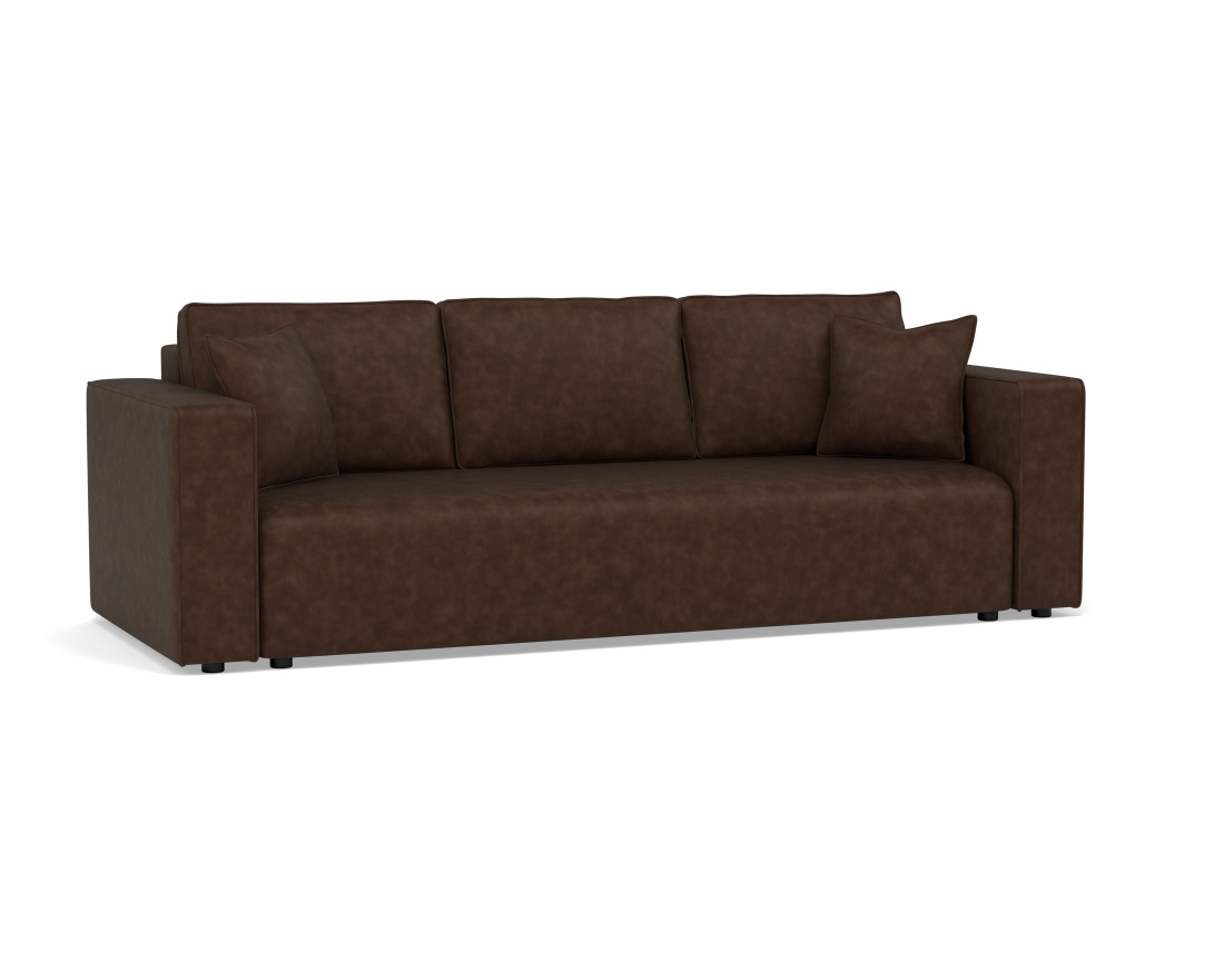 Canapé droit 3 places convertible avec coffre en simili Topaze