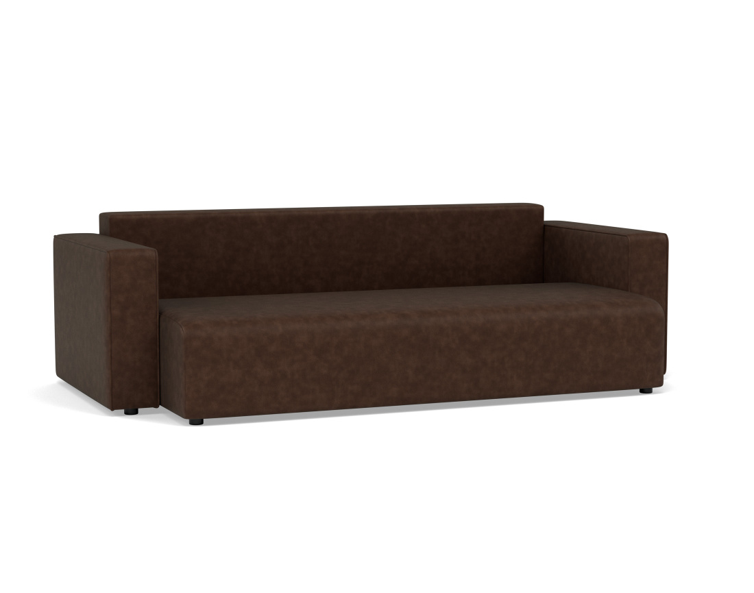 Canapé droit 3 places convertible avec coffre en simili Topaze