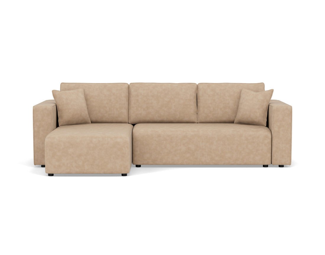 Canapé d'angle réversible 4 places convertible avec coffre en simili Topaze