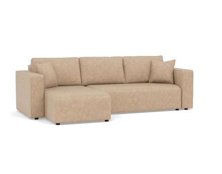 Canapé d'angle réversible 4 places convertible avec coffre en simili Topaze