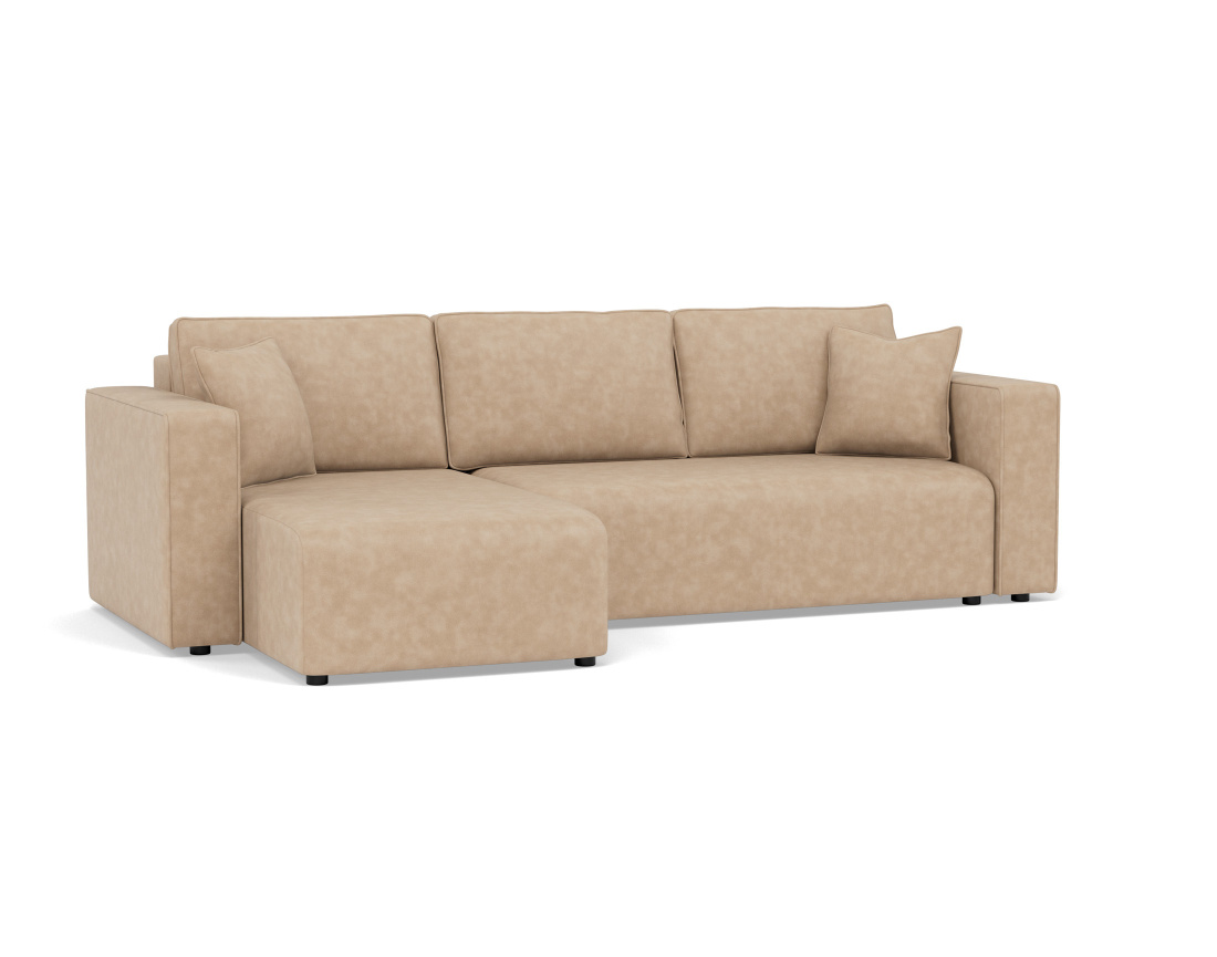 Canapé d'angle réversible 4 places convertible avec coffre en simili Topaze