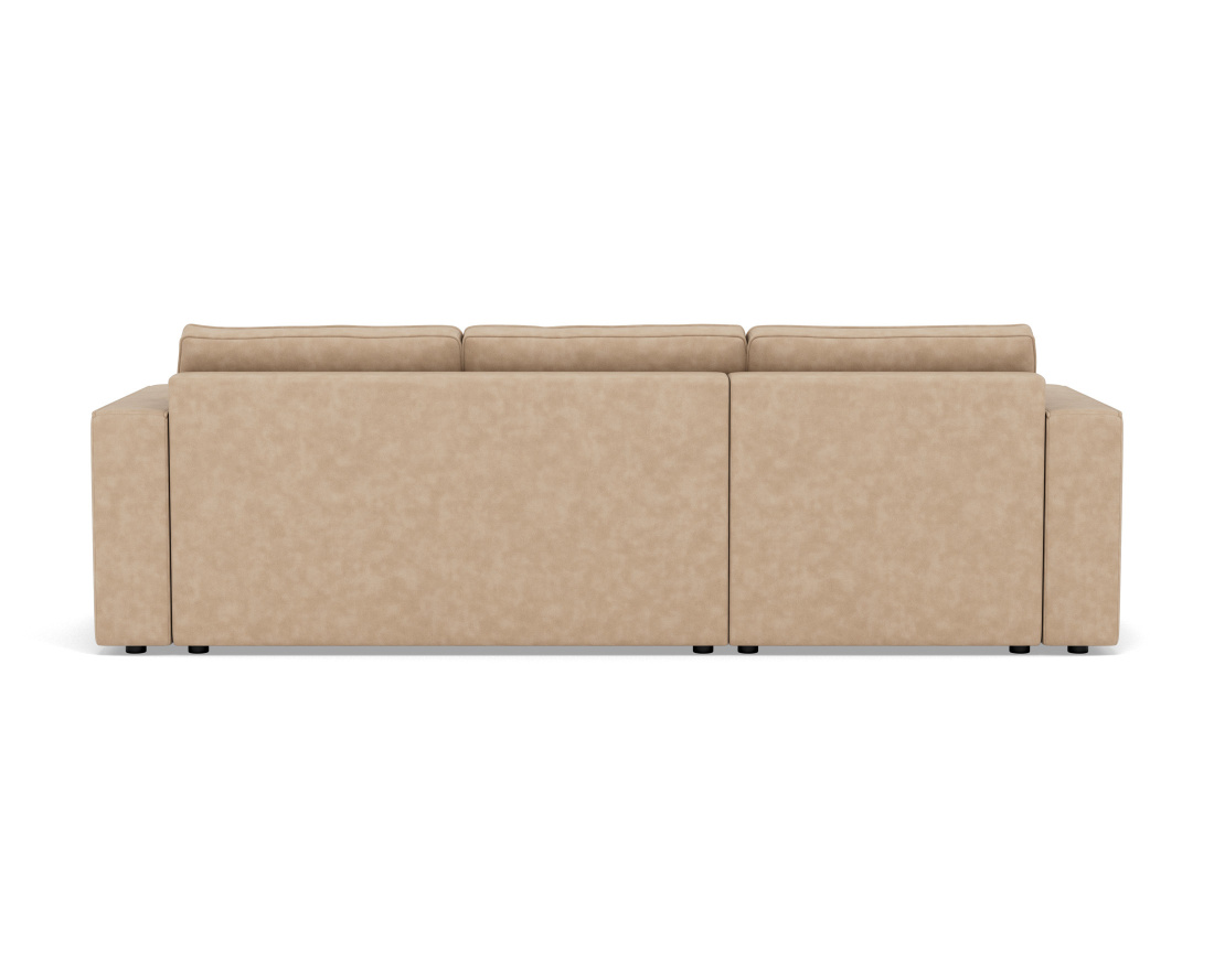 Canapé d'angle réversible 4 places convertible avec coffre en simili Topaze