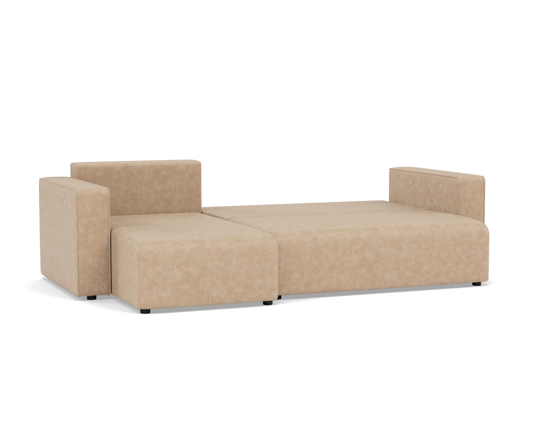 Canapé d'angle réversible 4 places convertible avec coffre en simili Topaze